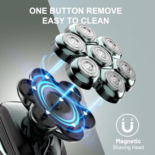 Head Shavers for Bald Men: 7D Floating with 120-Min Run - Grass Green
