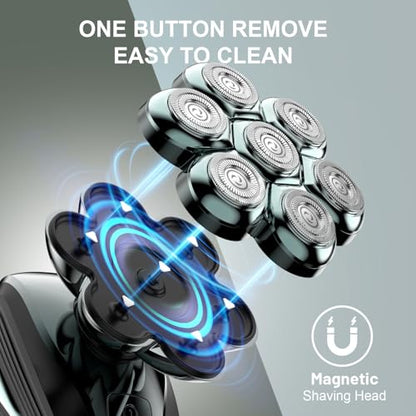 Head Shavers for Bald Men: 7D Floating with 120-Min Run - Grass Green