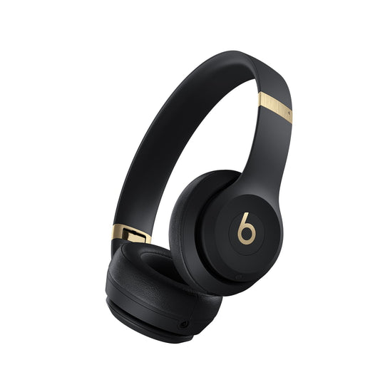 Beats Solo 4 - Wireless On-Ear Bluetooth Headphones, Up to 50-Hour Battery Life, Ultra-Lightweight Comfort, Powerful and Balanced Sound, Apple & Android Compatible - Black & Gold