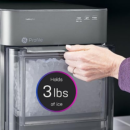 GE Profile Opal 2.0 XL with 1 Gallon Tank, Chewable Crunchable Countertop Nugget Ice Maker, Scoop included, 38 lbs in 24 hours, Pellet Ice Machine with WiFi & Smart Connected, Stainless Steel