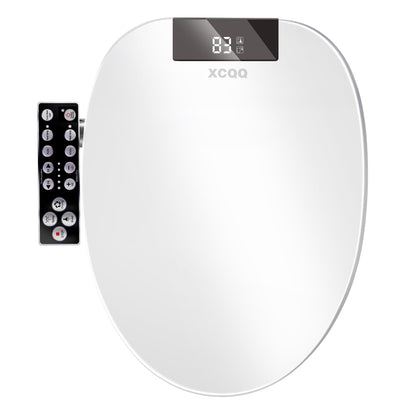 XCQQ Electric Heated Bidet Toilet Seat with Warm Water Wash, Warm Air Dryer, Soft Closed Lid, Night Light, LED Display, Toilet Seat with Bidet Requires Outlet - Elongated