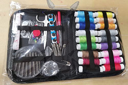 JUNING Sewing Kit with Case Portable Sewing Supplies for Home Traveler, Adults, Beginner, Emergency, Kids Contains Thread, Scissors, Needles, Measure etc