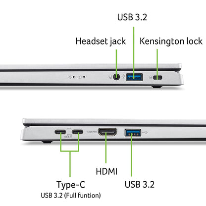 Acer Aspire Go 15 AI Ready Laptop | 15.6" FHD (1920 x 1080) IPS Display | Intel Core 3 Processor N355 | Intel Graphics | 8GB DDR5 | 128GB UFS | Wi-Fi 6 | Windows 11 Home in S Mode | AG15-32P-39R2