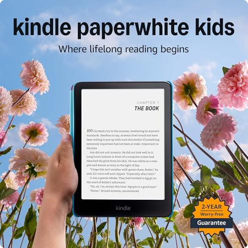 Amazon Kindle Paperwhite Kids 16GB (newest model) – larger 7" glare-free display – Kids read an average of 1+ hour per day with Kindle – Cyber City
