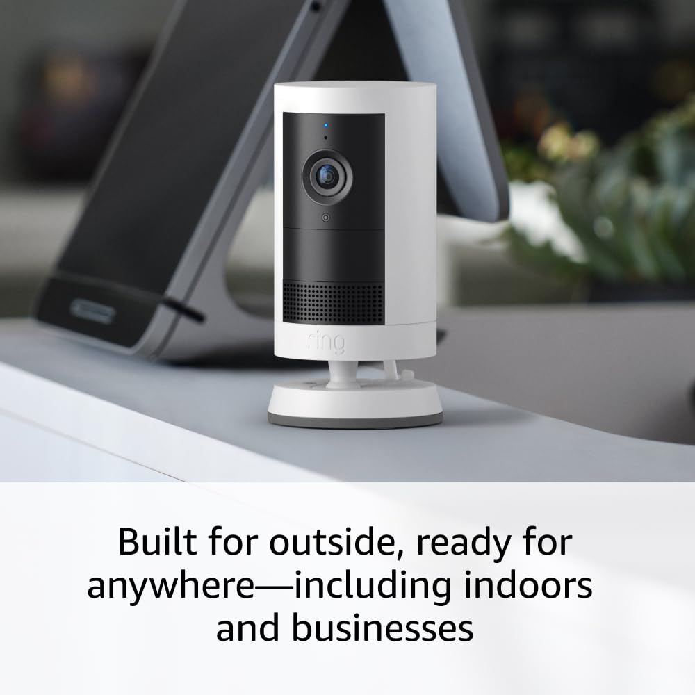 Introducing Ring Outdoor Cam Plus, Battery — Wide-Angle 2K Video with Ring Vision, Low-Light Sight for full-color night vision, Mount-Anywhere Versatility, Black