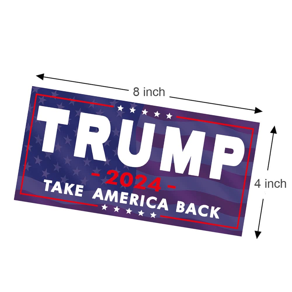 SBB 3 Pack Trump 2024 Sticker, 8 inches x4 inches Big Trump Letters Car Decal, President Donald Trump Take America Back 2024 Bumper Sticker Fadeproof Vinyl for Car, Truck, Window, Laptop