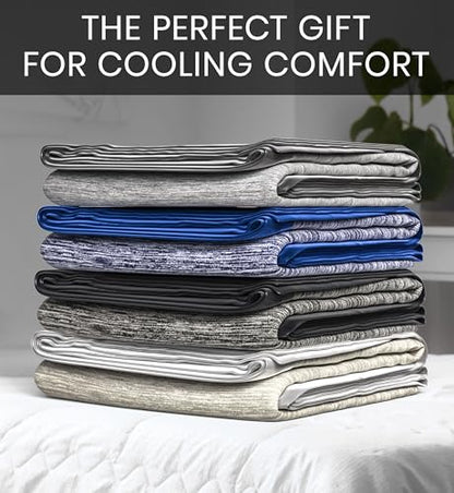 Everlasting Comfort Cooling Blanket for Hot Sleepers - (60"x80") - Dual-Sided Cold Blanket for Sleeping in Summer - Lightweight for Sleeping & Night Sweats