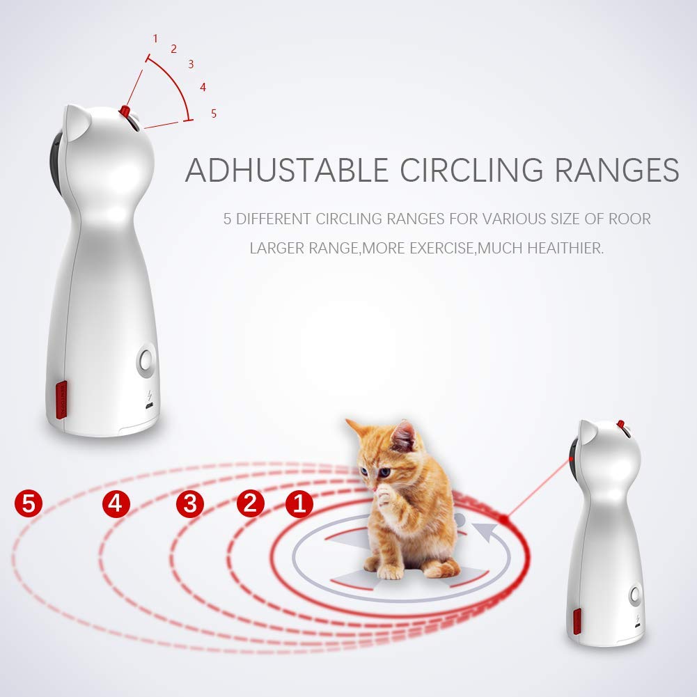 umosis Automatic Cat Laser Toy Interactive Cat Toys for Indoor Cats/Kitty/Dogs (White)