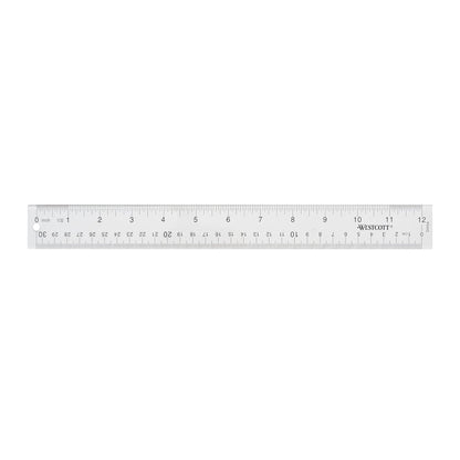Westcott 10562 Acrylic Clear Ruler, 12 in