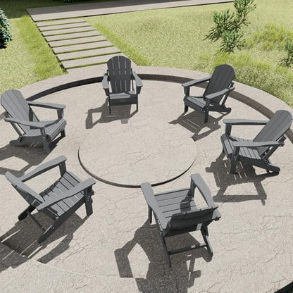 SERWALL Adirondack Chair for Patio Garden Outdoors Fire Pit- (Folding Gray)