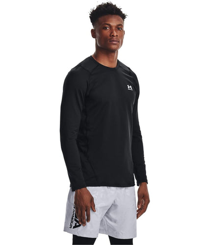 Under Armour Men's ColdGear Armour Fitted Crew, Black (001)/White, X-Large