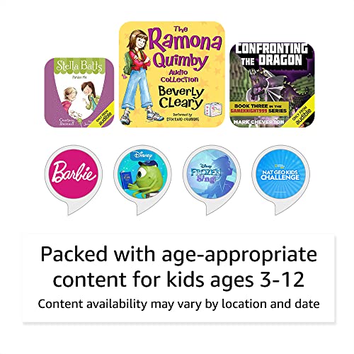 Amazon Echo Dot Kids (newest model), Designed for kids, with parental controls, Includes 1 Year of Amazon Kids+, Dragon