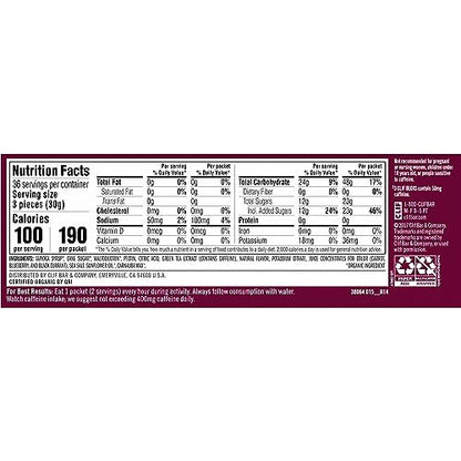 CLIF BLOKS - Black Cherry Flavor with Caffeine - Energy Chews - Non-GMO - Plant Based - Fast Fuel for Cycling and Running - Quick Carbohydrates and Electrolytes - 2.12 oz. (18 Count)