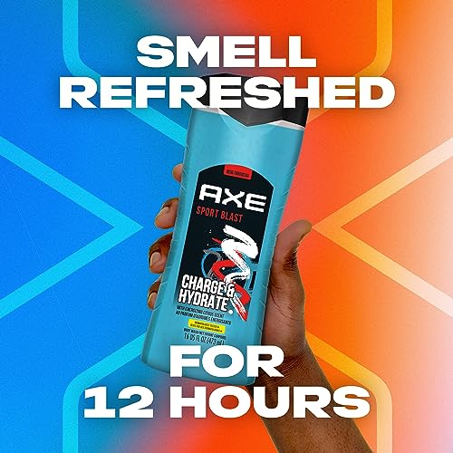 AXE 2 in 1 Body Wash and Shampoo for Men, Sport Blast, Bergamot, 16 Fl Oz