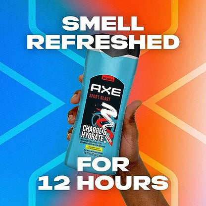 AXE 2 in 1 Body Wash and Shampoo for Men, Sport Blast, Bergamot, 16 Fl Oz