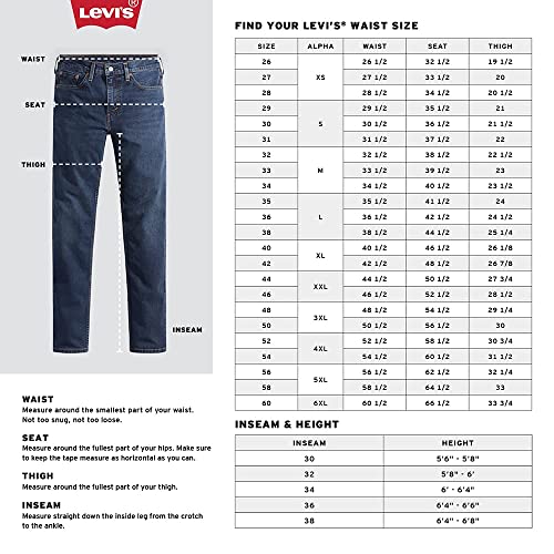 Levi's Men's 505 Regular Fit Jeans (Also Available in Big & Tall), Cash, 36W x 34L