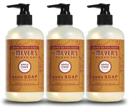 MRS. MEYER'S CLEAN DAY Hand Soap, Made with Essential Oils, Apple Cider, 12.5 Fl Oz (Pack of 3)