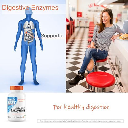 Doctors Best Digestive Enzymes, Supports Digestive Wellness, Non-GMO, Vegetarian 90 Veggie Caps