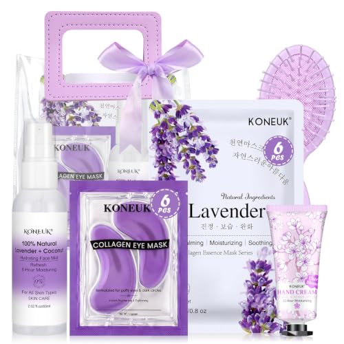 15 Pack Lavender Skincare Gifts: Face Mask, Eye Mask, Hand Cream, Face Mist