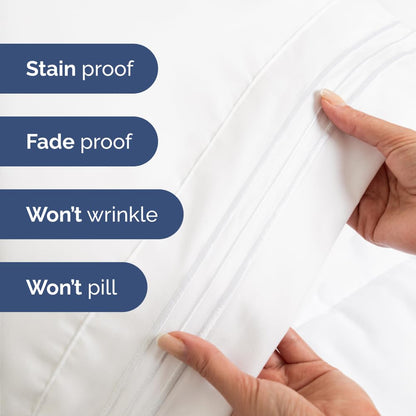 Queen 6 Piece Sheet Set - Comfy, Breathable & Cooling - Hotel Luxury Bedding for Women, Men, Kids & Teens - 1 Flat & 1 Fitted Sheet & 4 Pillowcases with Deep Pockets - Soft and Wrinkle Free - White