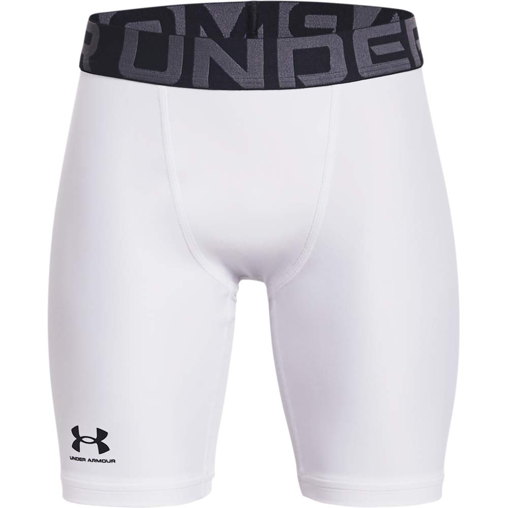 Under Armour Boys HeatGear Armour Shorts , White (100)/Black , X-Large