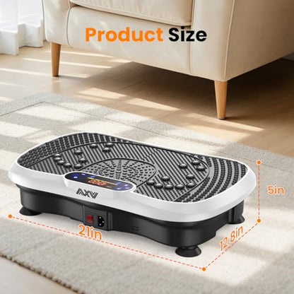 AXV Vibration Plate Fitness Platform Exercise Machine Vibrating Shaking Full Body Shaker Workout Vibrate Stand Shake Board Sport for Weight Loss Fat Burner for Gym Home Office