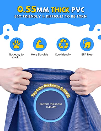 VISTOP Non-Slip Splash Pad for Kids and Dog, Thicken Sprinkler Pool Summer Outdoor Water Toys - Fun Backyard Fountain Play Mat for Baby Girls Boys Children or Pet Dog (67 inch, Blue&Blue)
