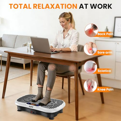 AXV Vibration Plate Fitness Platform Exercise Machine Vibrating Shaking Full Body Shaker Workout Vibrate Stand Shake Board Sport for Weight Loss Fat Burner for Gym Home Office