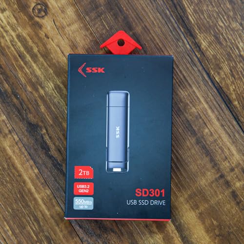 SSK 2TB External USB SSD,Fast 550MB/s 2-in-1 Dual Drive USB Type C+ USB A 3.2 Gen2 Solid State Thumb Drive Data Storage for iPhone 15/PS4/Android Phone/Tablet/Windows/Mac