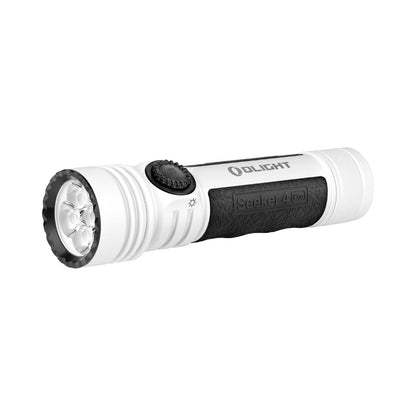 OLIGHT Seeker 4 Pro Rechargeable Flashlights, 4600 Lumens High Powerful Bright LED Light with USB C Holster, Waterproof IPX8 for Emergencies, Camping, Searching(White)