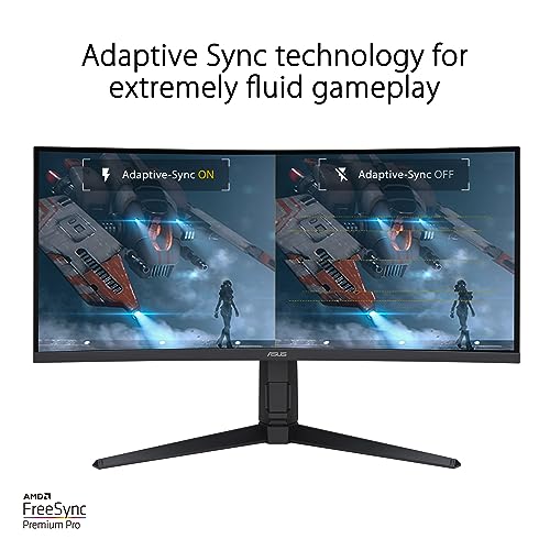 ASUS TUF Gaming 34” 1440P 1500R Curved Monitor (VG34VQL3A) - QHD (3440 x 1440), 180Hz, 1ms, Extreme Low Motion Blur, Freesync Premium Pro, 125% sRGB, DisplayHDR 400, Height Adjustable, 3 year warranty