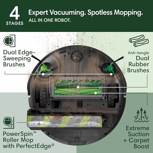 iRobot Roomba Max 705 Combo Robot Vacuum & Mop + AutoWash Dock – Extending Self-Cleaning Roller Mop, Retractable Mop Cover, Dual Brushes, Self-Empties, Heat-Washes & Dries, Avoids Obstacles, LiDAR