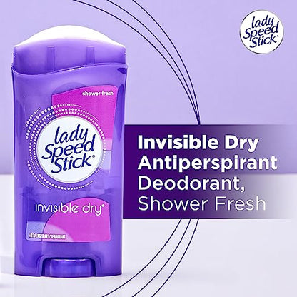 Lady Speed Stick Deodorant for Women,invisible Dry Shower Fresh- 2.3 Ounce (pack Of 4),