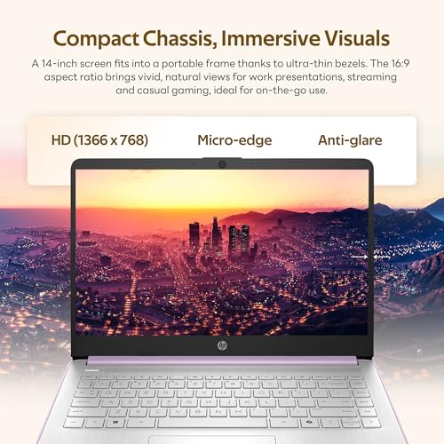 HP Stream 14" HD Student&Business Laptop with AI Copilot, Intel Processor N150, 4GB RAM, 1.12TB Storage (128GB UFS + 1TB Docking Station), 1 Year Office 365, 720p Webcam, Win 11, Lavender Purple