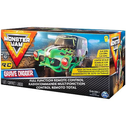 Monster Jam, Official Grave Digger Remote Control Monster Truck, 1:24 Scale, 2.4 GHz, Kids Toys for Boys and Girls Ages 4 and up