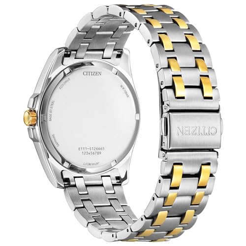 Citizen Men's Eco-Drive Classic Peyten Two-Tone Stainless Steel Watch, 3 Hand, Silver Dial (Model:BM7534-59A)