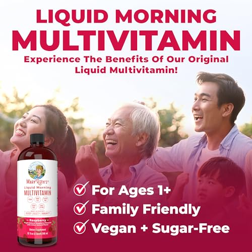 Multivitamin Multimineral for Women Men & Kids by MaryRuth's | No Added Sugar | Vegan Liquid Vitamins for Adults & Kids | Mens, Womens Multivitamin | Energy & Beauty Booster | Non-GMO | 32 Fl Oz