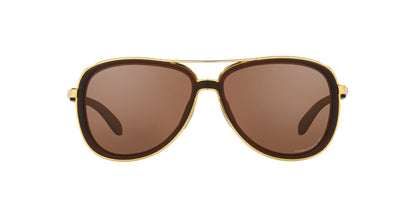 Oakley Women's OO4129 Split Time Aviator Sunglasses, Matte Rootbeer/Prizm Tungsten Polarized, 58 mm