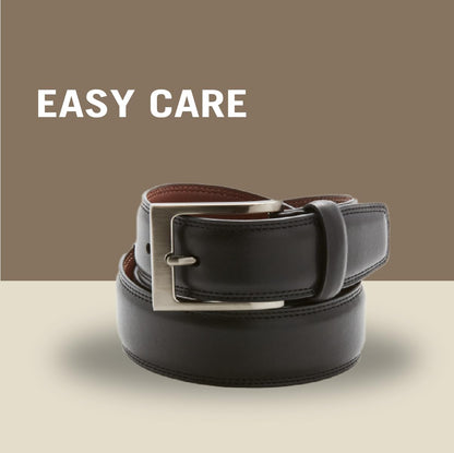 Perry Ellis Men's Leather Belt with Stitched Edges, Silver Prong Buckle, 1.5" Width (Available in Big & Tall), Timothy Cognac, 34