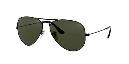 Ray-Ban RB3025 Classic Aviator Sunglasses, Black/G-15 Green, 58 mm