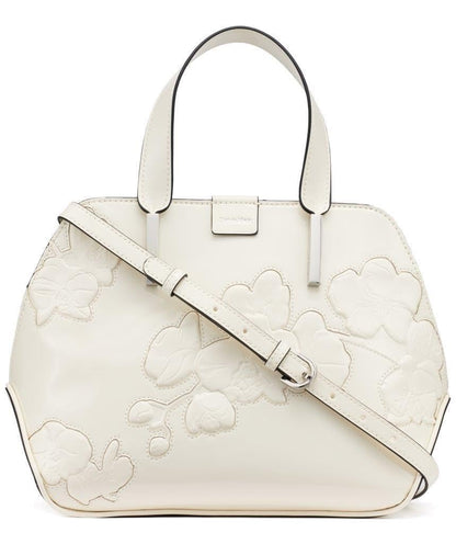 Calvin Klein Audrey Triple Compartment Satchel, Cherub White Floral, One Size