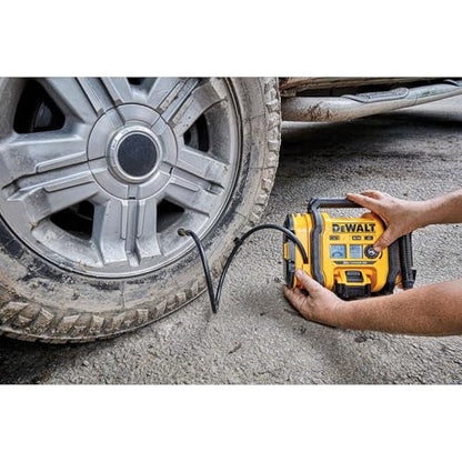DEWALT Tire Inflator Portable Air Compressor 20V MAX, Car Air Pump with Automatic Shut Off, LED Light, Tool Only (DCC020IB)