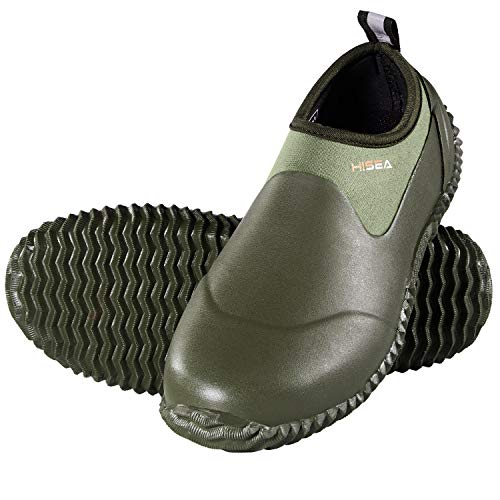 HISEA Unisex Garden Shoes Waterproof Slip-On Rain Boots for Men and Women