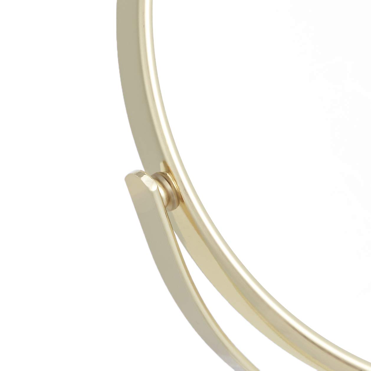 Amazon Basics Tabletop Magnifying Mount Vanity Round Mirror, 1X/5X Magnification, Iron Frame, 7.2"L x 4.92"W, Gold