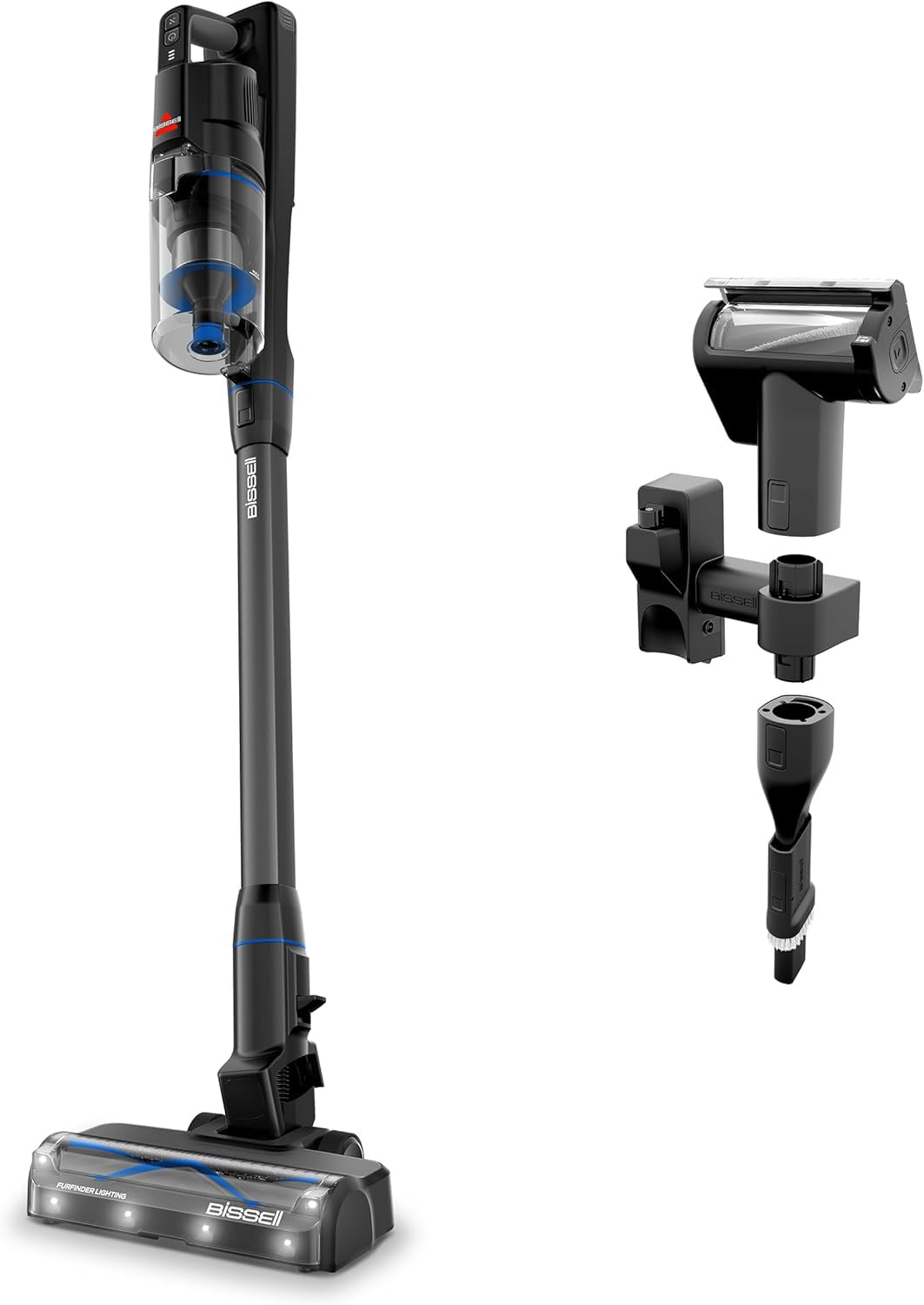 Bissell PowerClean FurGuard 280W Self-Standing Cordless Vacuum w/Self-Cleaning Brush Roll, Strong Suction, Removeable Battery, Wall Mount, Upholstery Tool & Bright Headlights