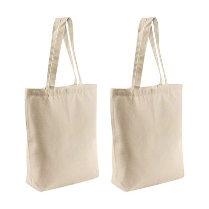 2 Pcs Tote Bags Multi-Purpose Reusable Blank Canvas Bags Use For Grocery Shopping Bags,DIY Gift Bags