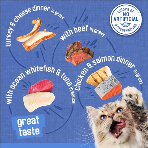 Purina Friskies Wet Cat Food Variety Pack, Shreds Beef, Turkey, Whitefish, and Chicken & Salmon - (Pack of 40) 5.5 oz. Cans