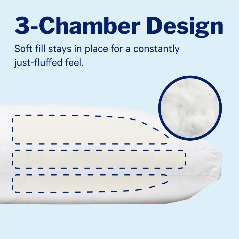 Casper Essential Pillow for Sleeping, Standard, White, Two Pack