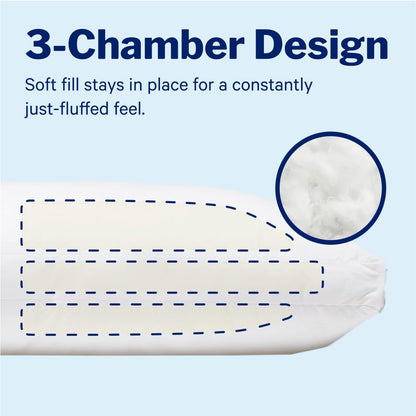 Casper Essential Pillow for Sleeping, Standard, White, Two Pack