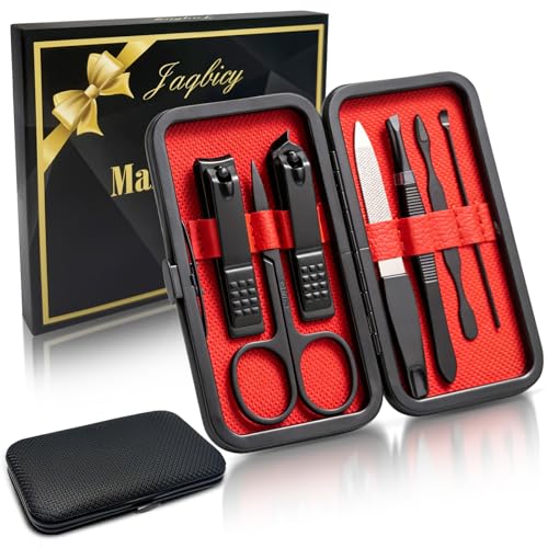 Gift for Dad Men, Manicure Set Nail Clippers Grooming Kit with Travel Case, Personal Care Tools Birthday Gifts for Men Women